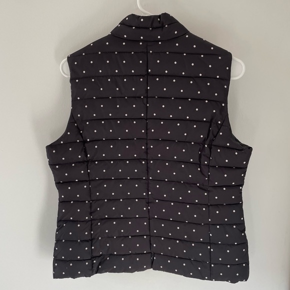 NWT Colebrook Woman’s Small Black Polka Dot Sleeveless Puff Vest - Picture 5 of 8